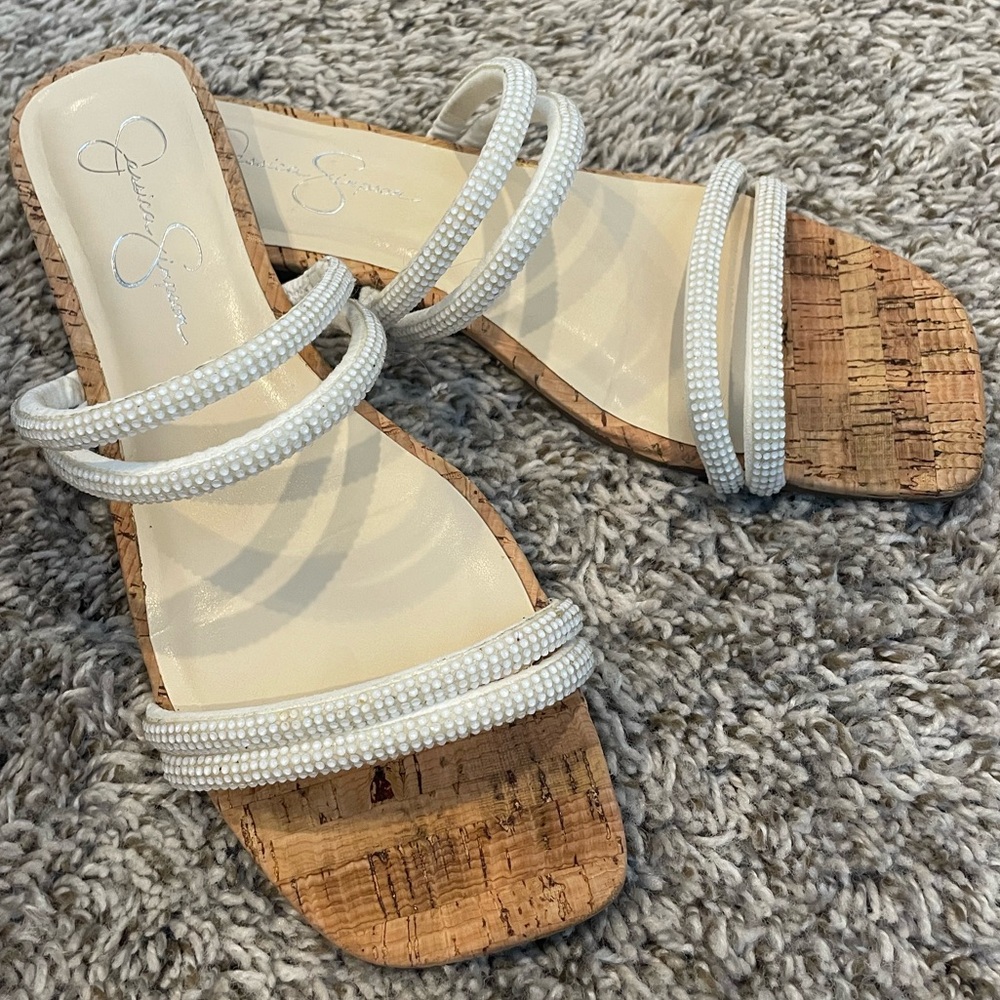 Jessica Simpson White Strappy Sandals